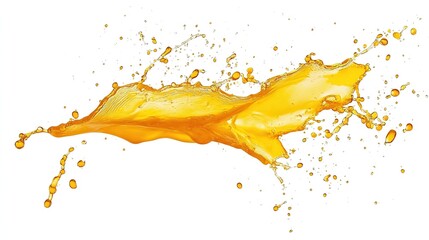 Vibrant Orange Juice Splash Isolated on White Background – Fresh Citrus Liquid Burst, Refreshing Fruit Drink Concept, Vitamin C Energy, Juicy Beverage Wave, Clean Minimalist Image