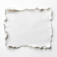 A sheet of paper with torn edges is displayed centrally on white background
