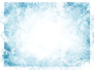 Icy frame design element illustration on transparent background