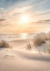 Beach and dunes. Coastal landscape,..Sunset on the beach of the Baltic Sea. © Laura Pashkevich