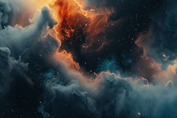 Cosmic Clouds: A swirling nebula of light and dust painted across the canvas of space