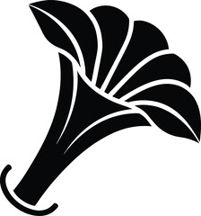 Trumpet Creeper Flower Icon Silhouette Vector Illustration