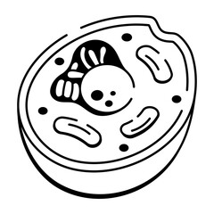 Fototapeta premium A doodle style icon showing yeast cell organism 