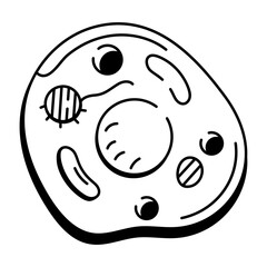Fototapeta premium A hand drawn style icon representing animal cell structure 