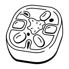 A doodle style icon showing chloroplast structure in cells
