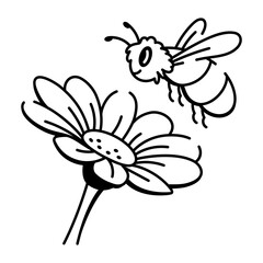 A sketchy style icon depicting the process of pollination
