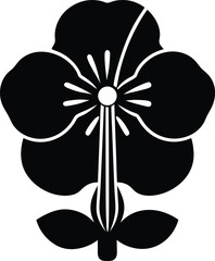 Viola Flower Icon Silhouette Vector Illustration
