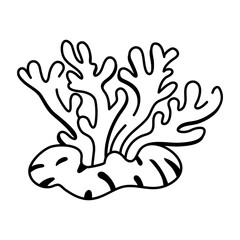 An icon of coral reef designed in hand drawn style
