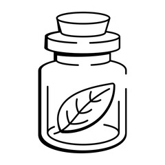 A doodle style icon showing a specimen jar design