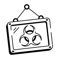 Obraz premium A hand drawn style icon symbolizing biohazard safety