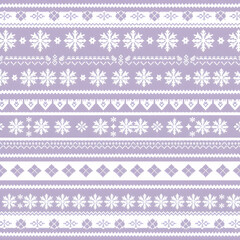 Lavender Nordic snowflake design in soft Scandinavian hues pattern.