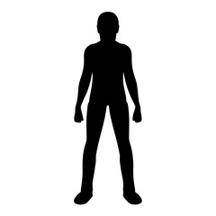 Full body silhouette of a man in a relaxed standing position