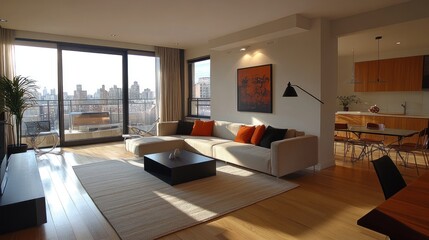 Modern open-plan city apartment