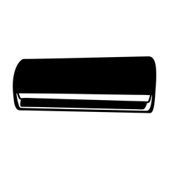 Black and White Illustration of a Wall Mounted Air Conditioning Unit