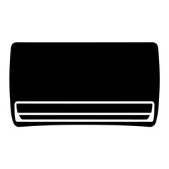 Black and white illustration of a modern wallmounted air conditioner unit