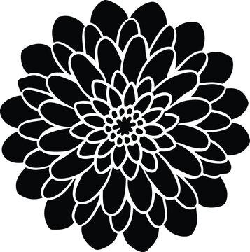 Zinnia Flower Icon Silhouette Vector Illustration