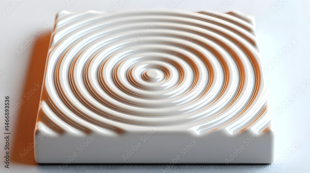 Fototapete White Soft Ripple Surface with Concentric Circles Pattern