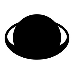 Silhouette of a Rounded Face Mask or Futuristic Visor on White Background