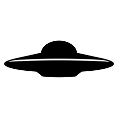 Black and white drawing of a UFO or flying saucer design