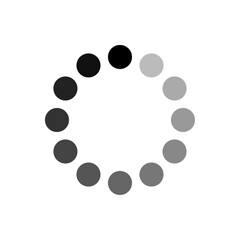 Loading icon. Progress load, download upload indicator symbol. Circle black gray sign. Vector design element for an interface, app, project. Isolated on a white background.