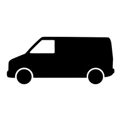 Simple Silhouette of a Delivery Van Icon Illustration Design Vector Isolated