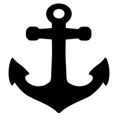 Classic Anchor Silhouette Symbolizing Stability, Hope and Nautical Themes in Black