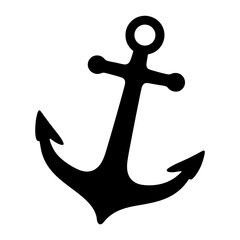 Simple black vector illustration of an anchor on a white background