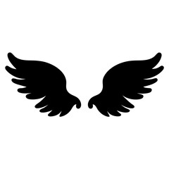 Symmetrical wings in black, evoking flight, freedom, and the supernatural