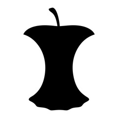 Silhouette of a Core of an Apple Showing What is Left After Eating