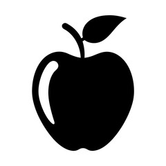 A minimalistic black and white drawing of a fresh, organic apple