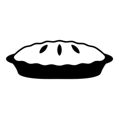 A black and white minimalist drawing of a delicious looking pie
