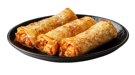 Crispy Fried Spring Rolls Delicious Recipe and Cooking Guide isolated on transparent background