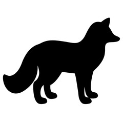 Striking Black Silhouette of a Fox Standing with Determination and Grace