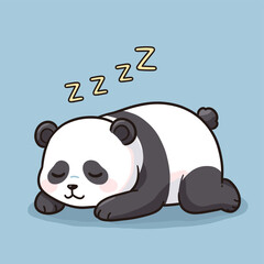 Cute Panda Bear Sleeping Soundly, Adorable Animal Cartoon