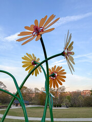 Colorful Metal Sculpture in Public Park