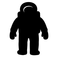 Silhouette of an Astronaut in Space Suit Standing Firmly on the Ground