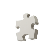 Obraz premium White Puzzle Piece on Transparent Background for Creative Design and Problem Solving