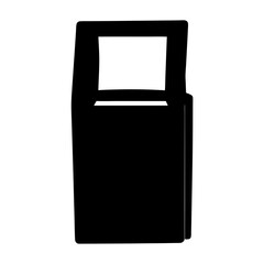 Abstract black and white illustration of a futuristic doorway or portal