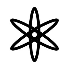 Obraz premium Simple black and white atom or star shape with six arms