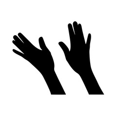 Silhouette image of two hands gesturing, potentially clapping or showing excitement