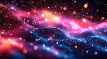 Abstract glowing particles