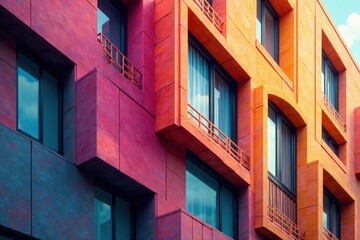 Obraz premium Abstract geometric pattern of modern NY building detail, modern, geometric, lines