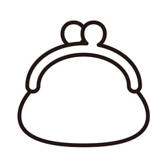 シンプルながま口のアイコンイラスト