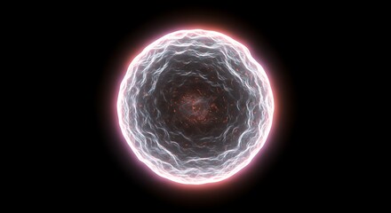 Glowing Cell on Black Background