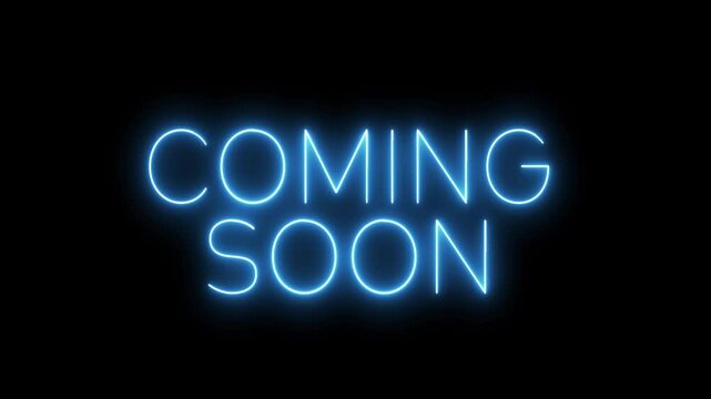 Coming soon neon sign. Neon sign Coming soon. Coming soon logo animation. 3840x2160.