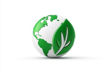 Obraz premium Watercolor Earth with green leaves symbolizing nature, sustainability, and environmental conservation, isolated on a light background 