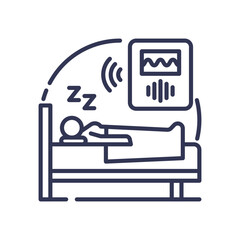 Illustration of sleep monitoring with real-time data tracking.