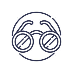 Minimalist line art of eyeglasses symbolizing vision and clarity.