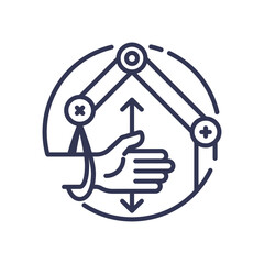 Illustration of a robotic arm assisting hand movement, symbolizing support and technology in mobility.