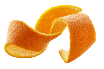 orange peel on white background